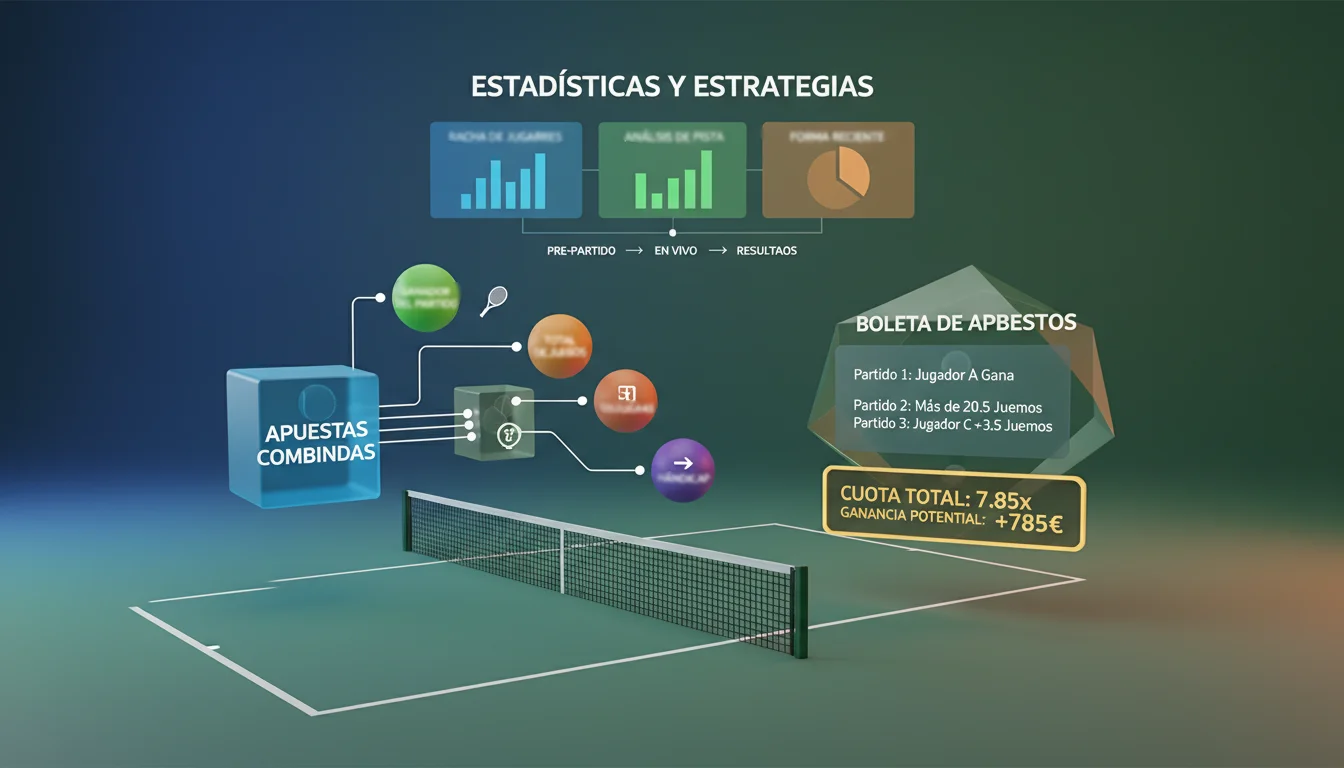 Varios partidos de tenis jugándose simultáneamente en pistas contiguas de un torneo profesional